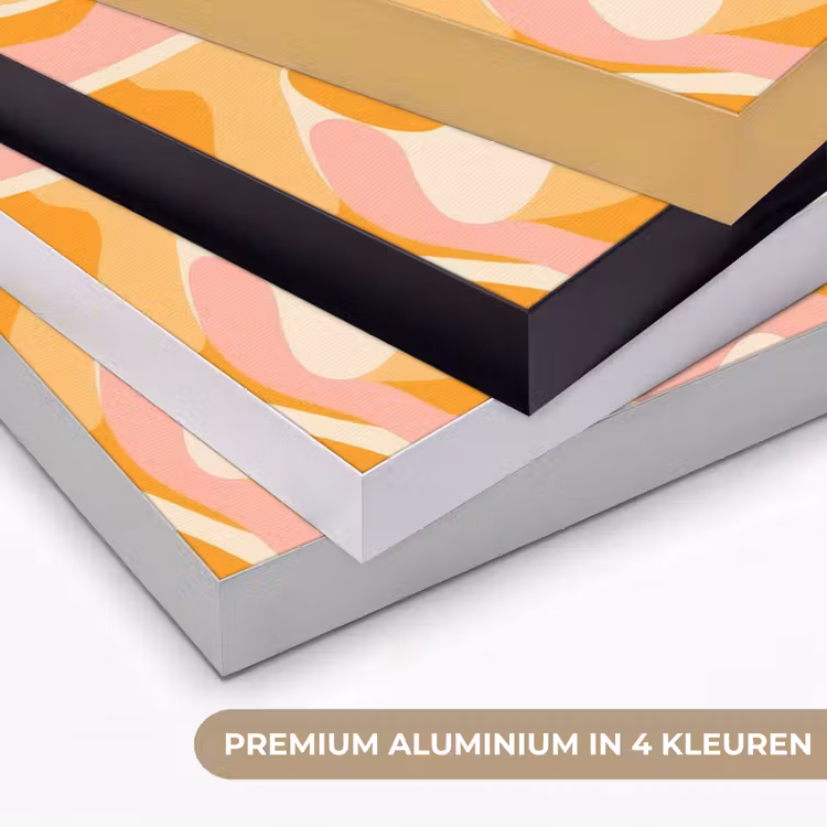 Abstract - Golvend - Oranje Textielframe zwart klein -USP_kleurenNL