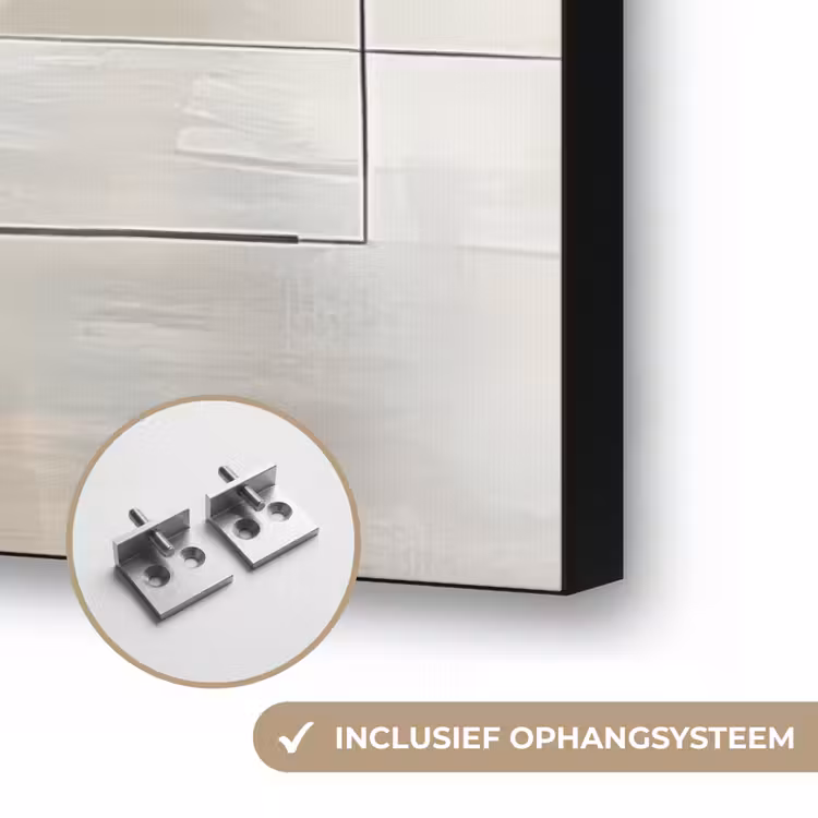 Abstract - Goud - Brons - Groen - Vormen - Modern Textielframe zwart klein -USP_ophangsysteemNL