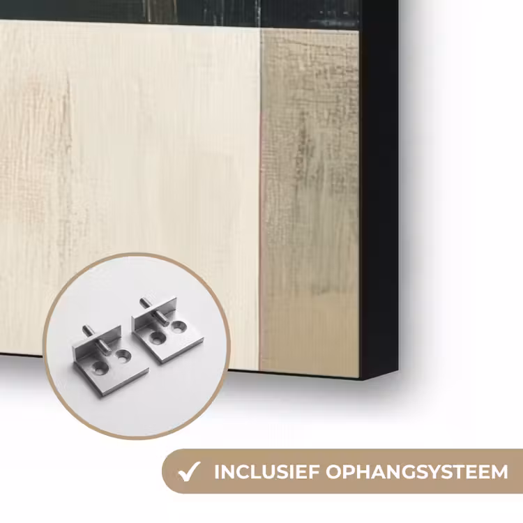 Abstract - Goud - Brons - Vormen - Geometrisch Textielframe zwart klein -USP_ophangsysteemNL