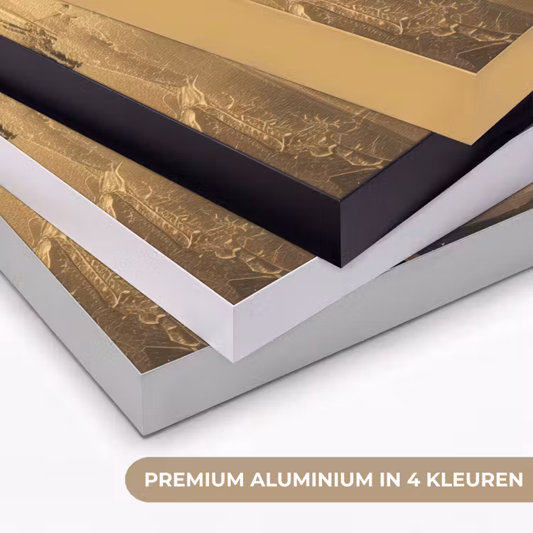 Abstract - Goud - Gezicht - Lippen Textielframe zwart klein -USP_kleurenNL