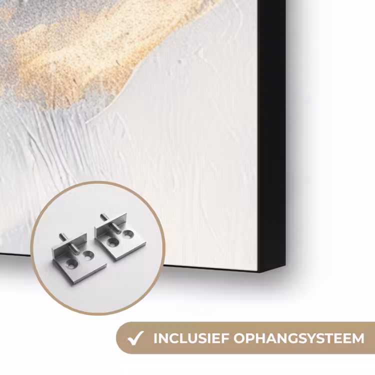 Abstract - Goud - Verf - Aesthetic - Art Textielframe zwart klein -USP_ophangsysteemNL