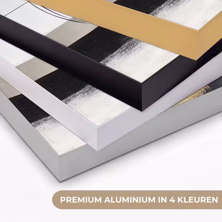 Abstract - Goud - Zilver - Vormen - Aesthetic Textielframe zwart klein -USP_kleurenNL