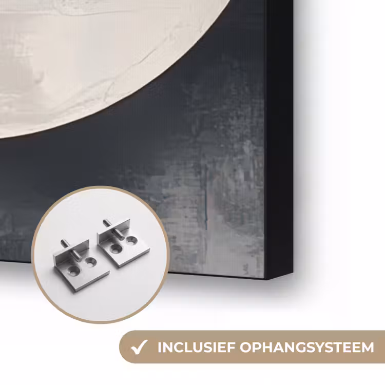 Abstract - Goud - Zilver - Vormen - Aesthetic Textielframe zwart klein -USP_ophangsysteemNL