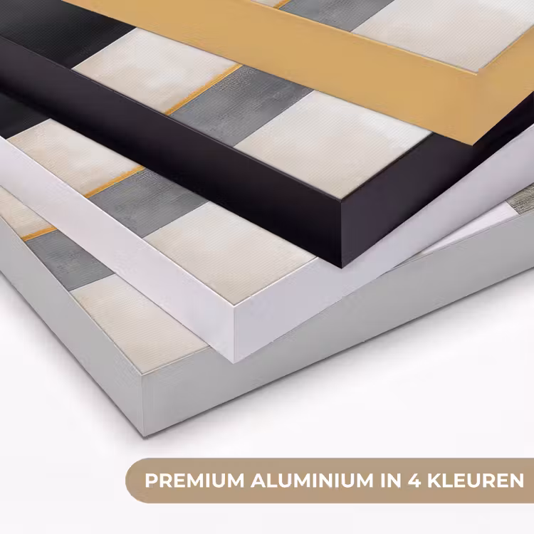 Abstract - Goud - Zilver - Vormen - Aesthetic - Modern Textielframe zwart klein -USP_kleurenNL