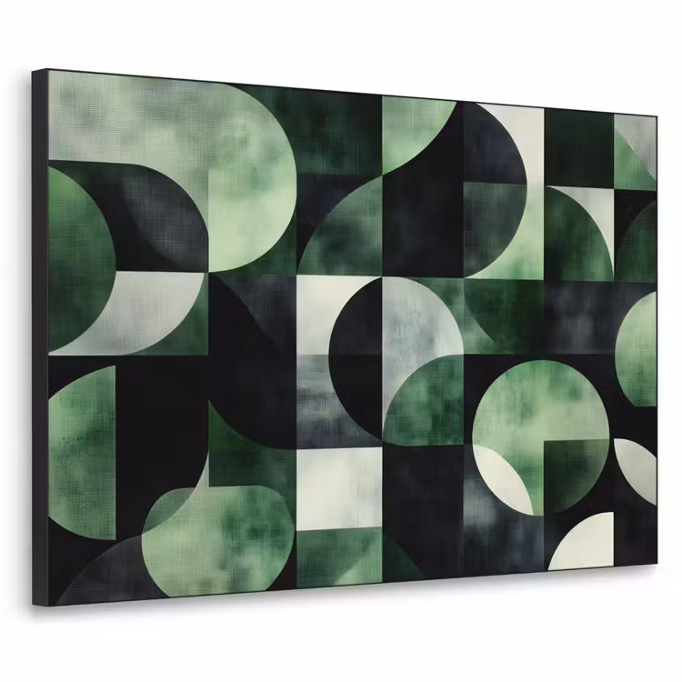 Abstract - Groen - Vormen Textielframe - compleet frame klein -3d