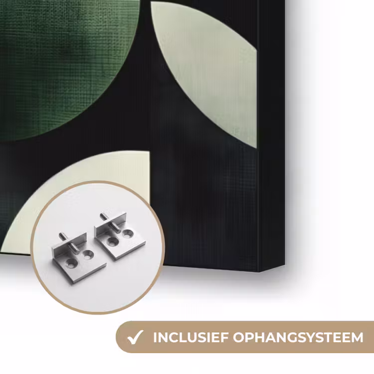 Abstract - Groen - Vormen Textielframe zwart klein -USP_ophangsysteemNL