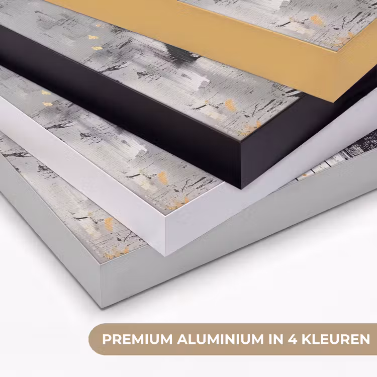 Abstract - Hert - Gewei - Goud Textielframe zwart klein -USP_kleurenNL