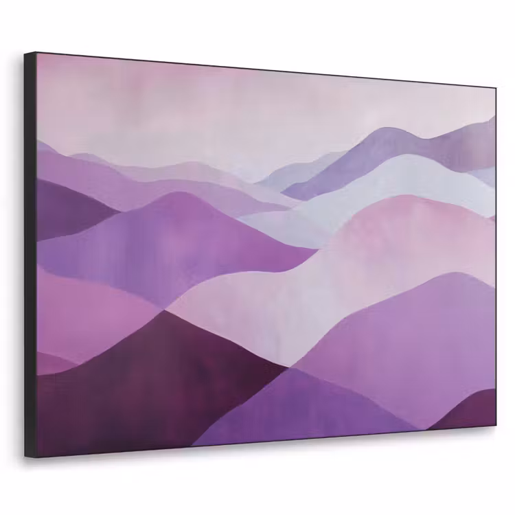 Abstract - Heuvels - Landschap - Paars Textielframe zwart klein -3d