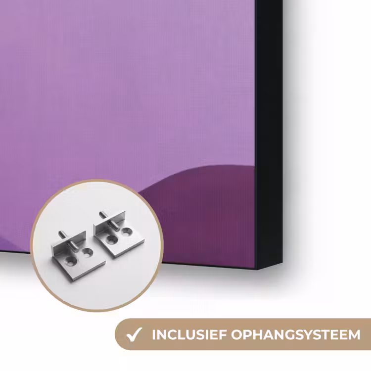 Abstract - Heuvels - Landschap - Paars Textielframe zwart klein -USP_ophangsysteemNL