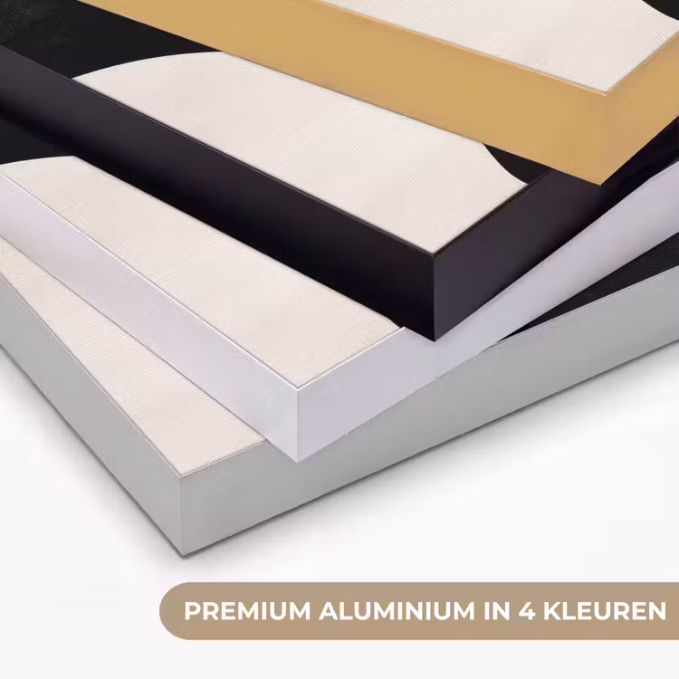 Abstract - Japandi - Beige - Modern Textielframe zwart klein -USP_kleurenNL