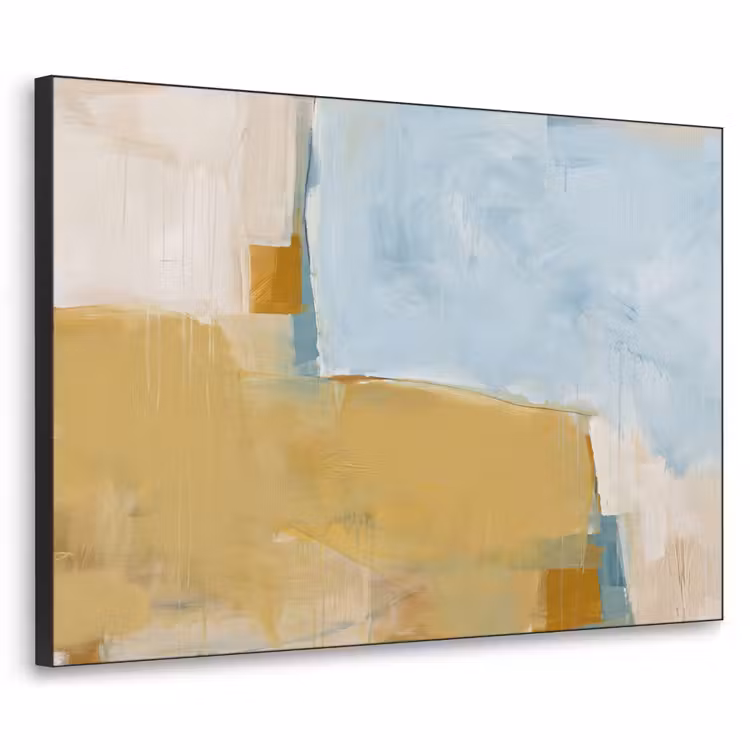 Abstract - Kleuren - Kunst - Modern - Blauw Textielframe zwart klein -3d