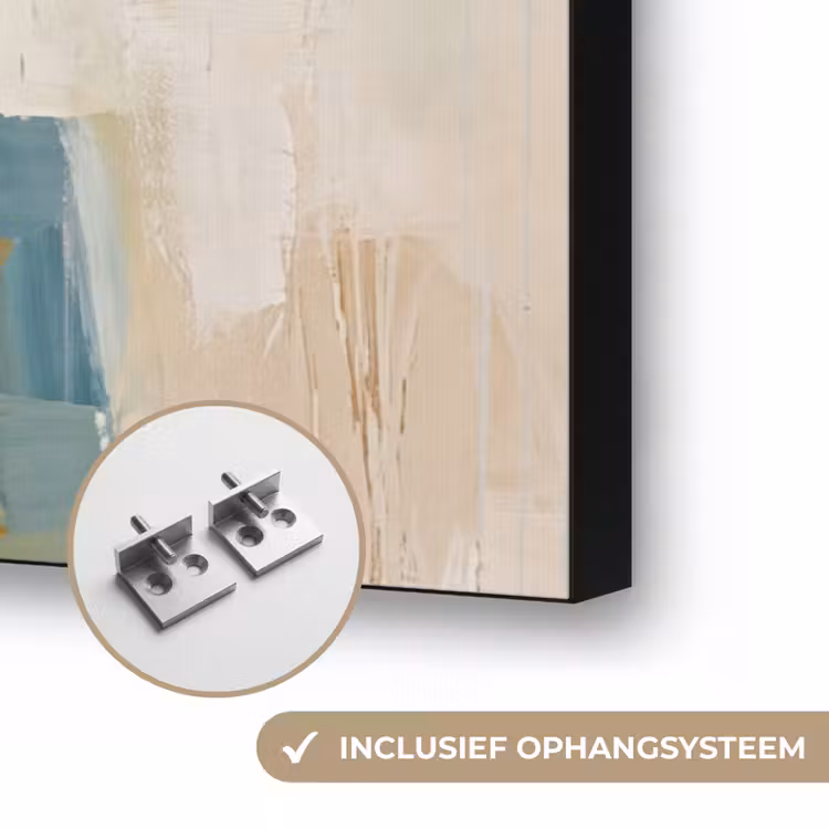 Abstract - Kleuren - Kunst - Modern - Blauw Textielframe zwart klein -USP_ophangsysteemNL