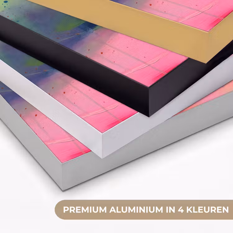 Abstract - Kleuren - Modern - Groen - Roze Textielframe zwart klein -USP_kleurenNL