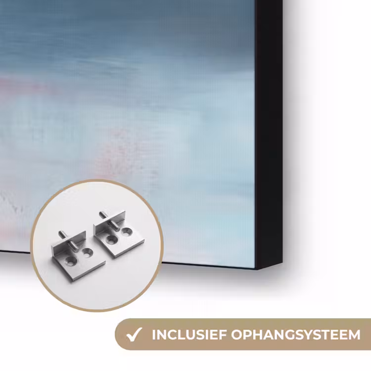 Abstract - Kleuren - Modern - Kunst - Roze Textielframe zwart klein -USP_ophangsysteemNL