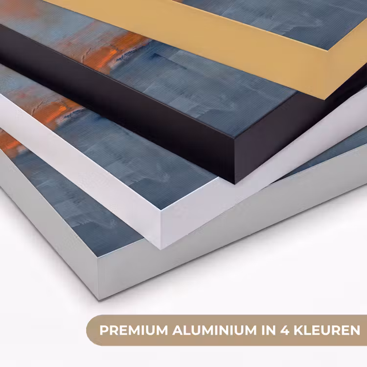 Abstract - Kleuren - Modern - Oranje - Grijs Textielframe zwart klein -USP_kleurenNL