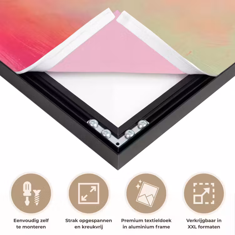 Abstract - Kleuren - Modern - Roze Textielframe zwart klein -USP_feed_closeupNL