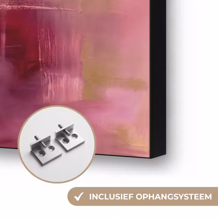 Abstract - Kleuren - Modern - Roze - Paars Textielframe zwart klein -USP_ophangsysteemNL