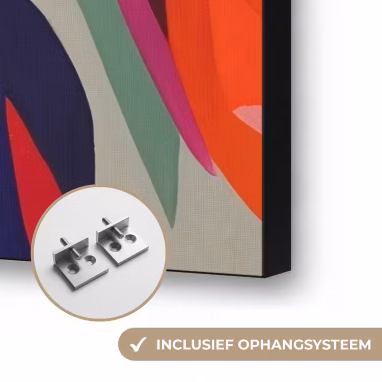 Abstract - Kleurrijk - Golven - Lijnen Textielframe zwart klein -USP_ophangsysteemNL