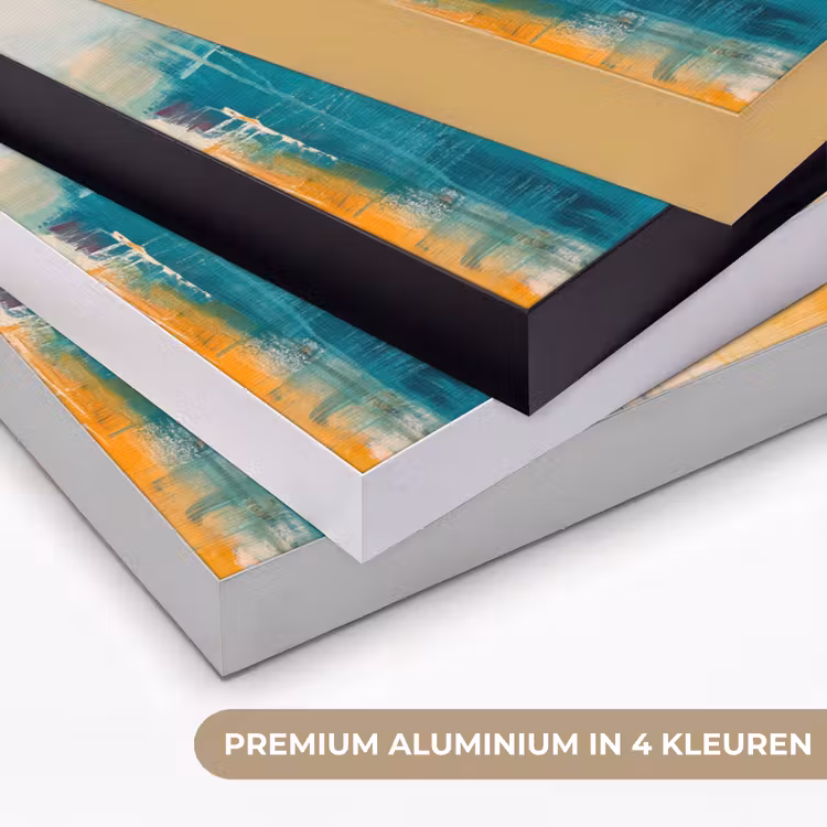 Abstract - Kleurrijk - Modern - Kunst - Oranje Textielframe zwart klein -USP_kleurenNL