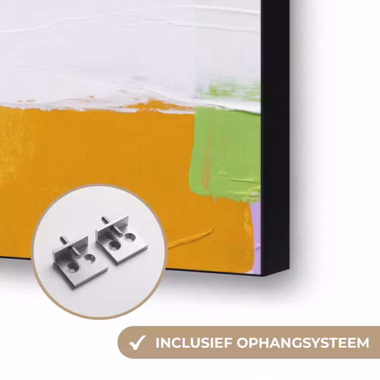 Abstract - Kleurrijk - Vormen - Modern - Kunst Textielframe zwart klein -USP_ophangsysteemNL