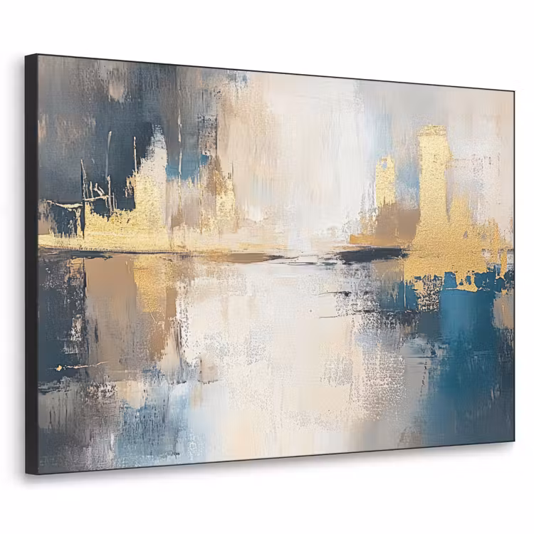 Abstract - Kunst - Goud Textielframe zwart klein -3d