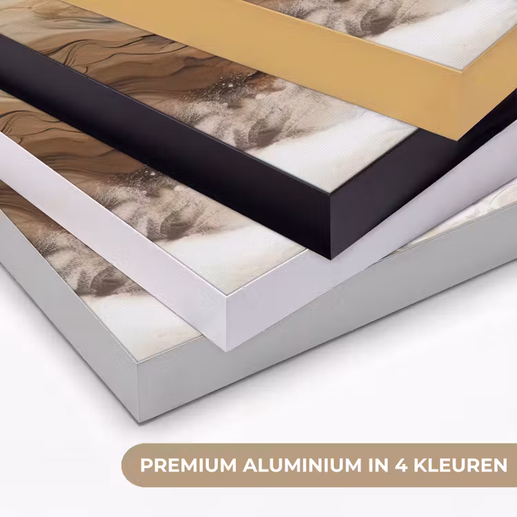 Abstract - Kunst - Verf - Beige - Modern Textielframe zwart klein -USP_kleurenNL