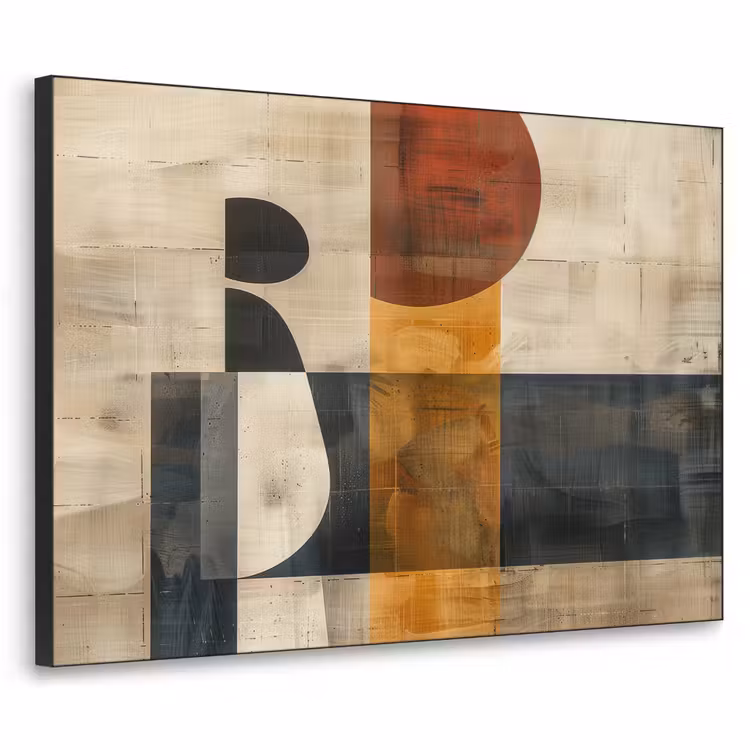 Abstract - Kunst - Vormen - Modern Textielframe - compleet frame klein -3d