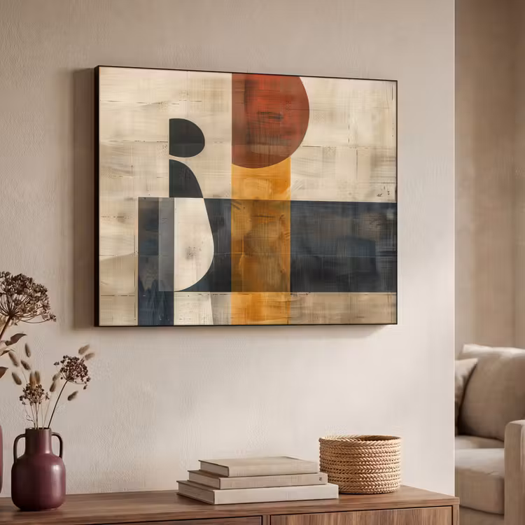 Abstract - Kunst - Vormen - Modern Textielframe zwart klein -sfeer3