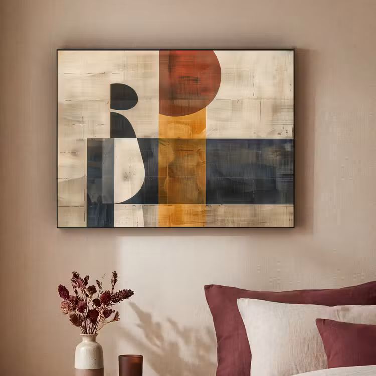 Abstract - Kunst - Vormen - Modern Textielframe zwart klein -sfeer1
