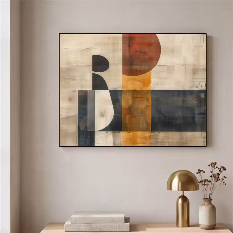 Abstract - Kunst - Vormen - Modern Textielframe zwart klein -sfeer2