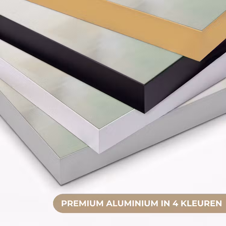 Abstract - Kunst - Wit - Groen - Modern Textielframe zwart klein -USP_kleurenNL