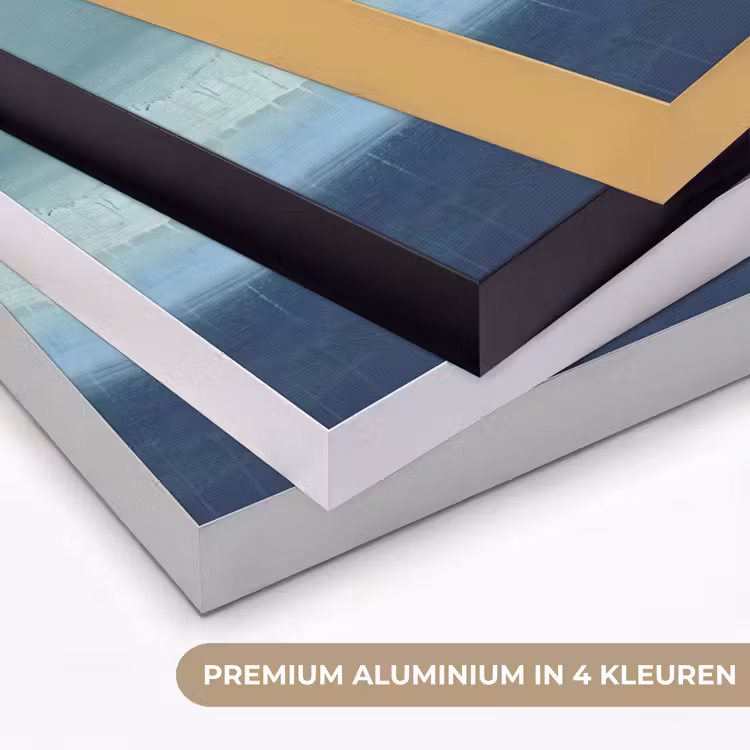 Abstract - Lagen - Rust - Modern - Blauw Textielframe zwart klein -USP_kleurenNL