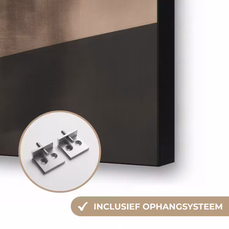 Abstract - Landschap - Golven - Crèmekleur Textielframe zwart klein -USP_ophangsysteemNL