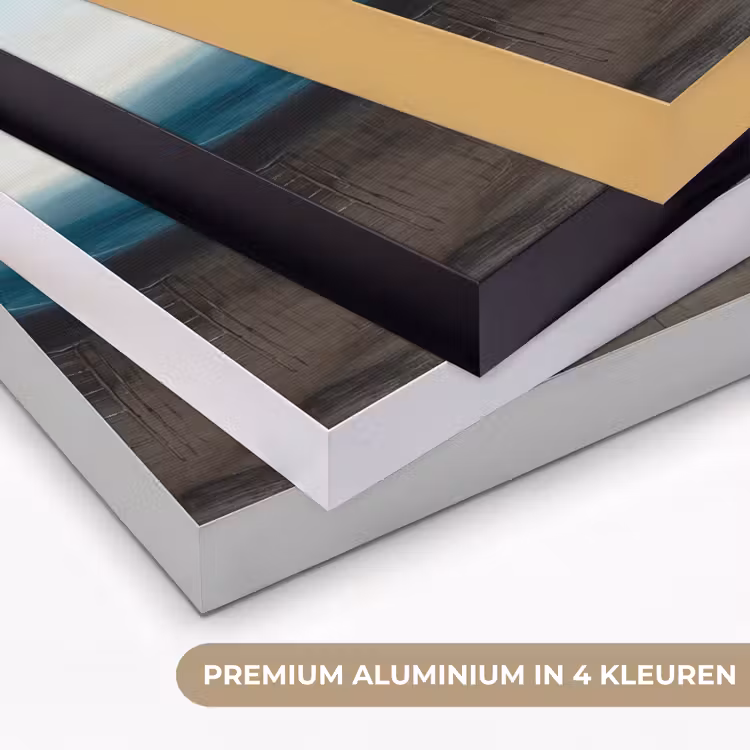 Abstract - Landschap - Horizon - Blauw - Modern Textielframe zwart klein -USP_kleurenNL