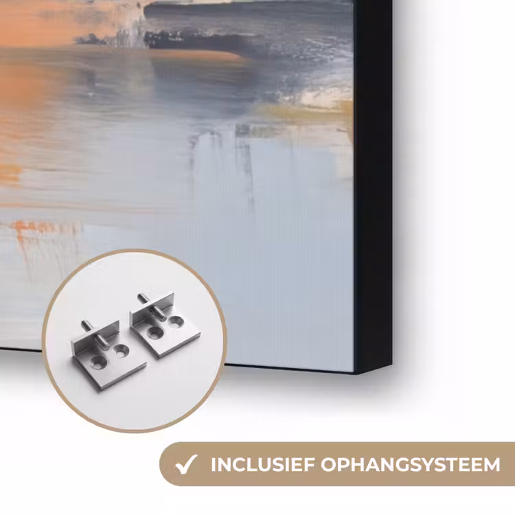 Abstract - Landschap - Horizon - Modern - Kleurrijk Textielframe zwart klein -USP_ophangsysteemNL