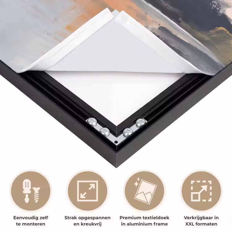 Abstract - Landschap - Horizon - Modern - Kleurrijk Textielframe zwart klein -USP_feed_closeupNL