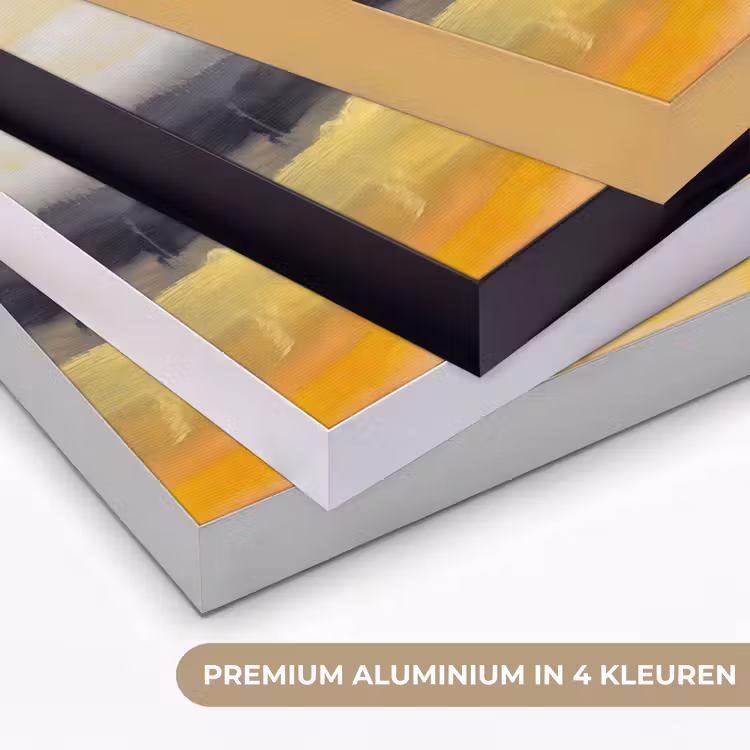 Abstract - Landschap - Modern - Geel Textielframe zwart klein -USP_kleurenNL