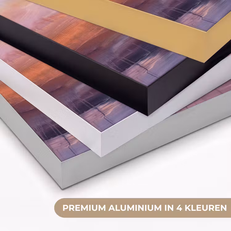 Abstract - Landschap - Modern - Paars - Oranje Textielframe zwart klein -USP_kleurenNL