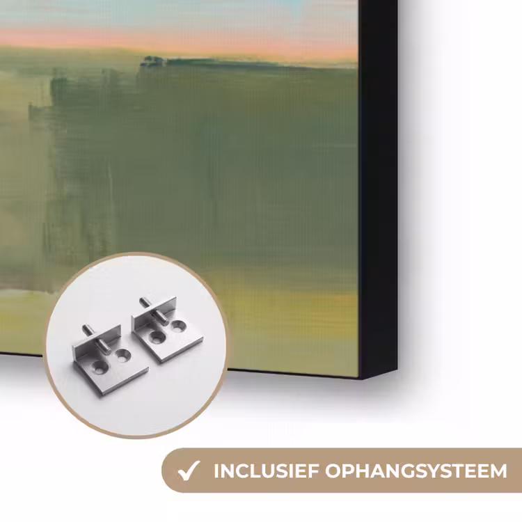 Abstract - Landschap - Modern - Roze - Oranje Textielframe zwart klein -USP_ophangsysteemNL