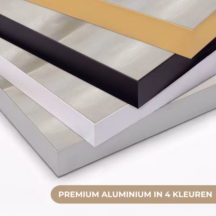 Abstract - Landschap - Nevel - Modern - Grijs Textielframe zwart klein -USP_kleurenNL
