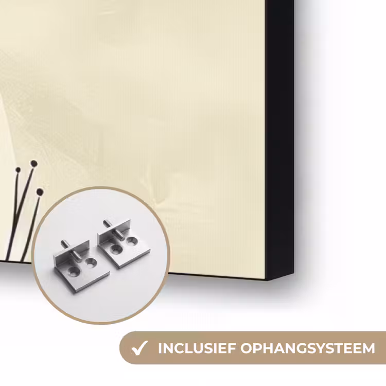 Abstract - Landschap - Zon - Kunst Textielframe zwart klein -USP_ophangsysteemNL