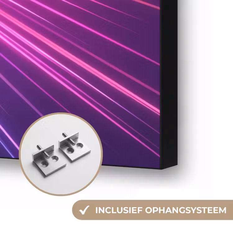 Abstract - Light - Burst - Modern - Colorful Textielframe zwart klein -USP_ophangsysteemNL