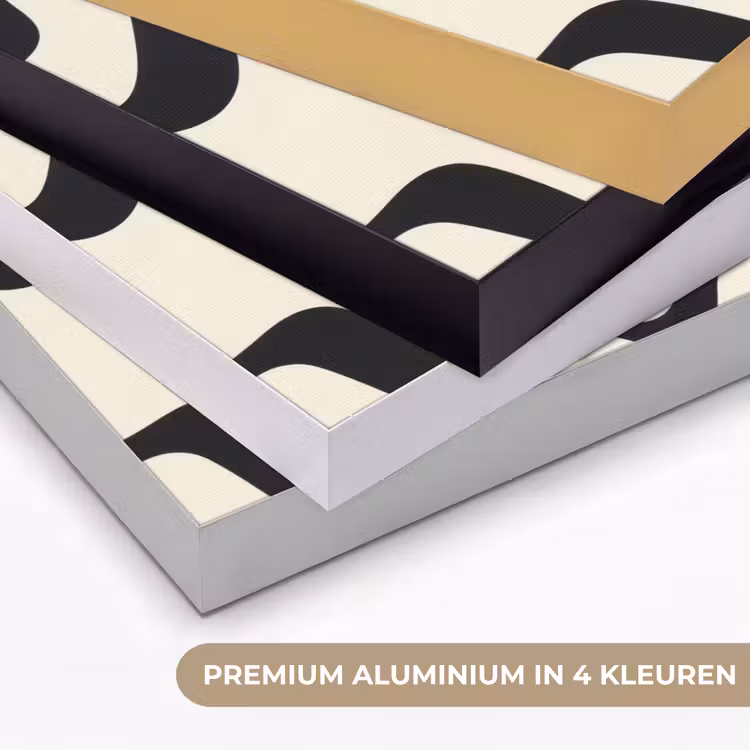 Abstract - Lijnen - Modern - Beige Textielframe zwart klein -USP_kleurenNL