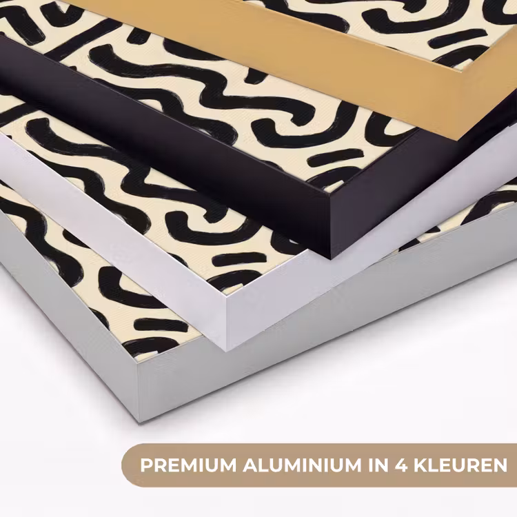 Abstract - Lijnen - Zwart Textielframe zwart klein 947 -USP_kleurenNL
