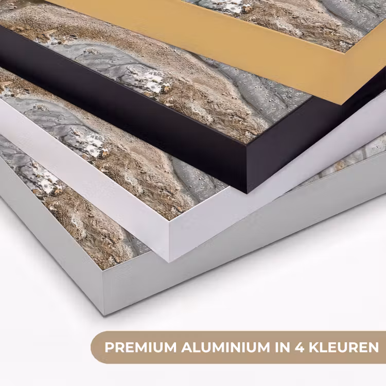 Abstract - Marmer - Wit - Bruin - Marmerlook Textielframe zwart klein -USP_kleurenNL