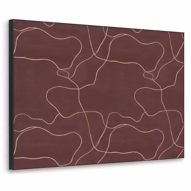 Abstract - Modern - Bruin Textielframe zwart klein 947 -3d