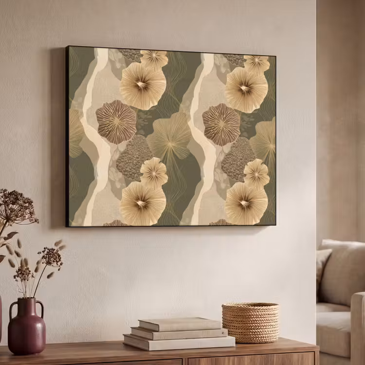 Abstract - Modern - Groen Textielframe zwart klein 947 -sfeer3