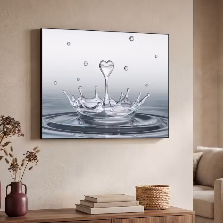 Abstract - Modern - Water - Hart Textielframe zwart klein -sfeer3