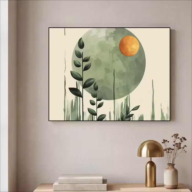 Abstract - Natuur - Kunst - Zon - Modern Textielframe zwart klein -sfeer2