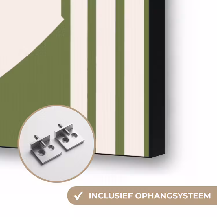 Abstract - Oog - Strepen - Modern - Groen Textielframe zwart klein -USP_ophangsysteemNL